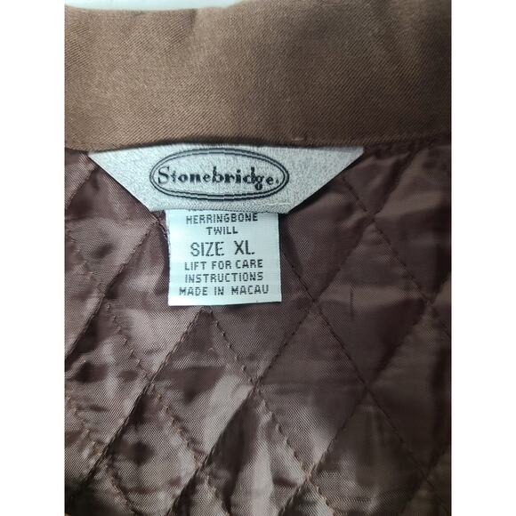 Stonebridge Brown Black Bird Dog Spaniel Quilted Vintage Button Front Vest XL - Picture 4 of 4